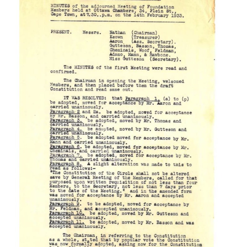 CMC Minutes 1933